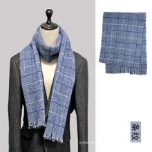 100% Wool Soft Winter Jacquard Scarf for Man